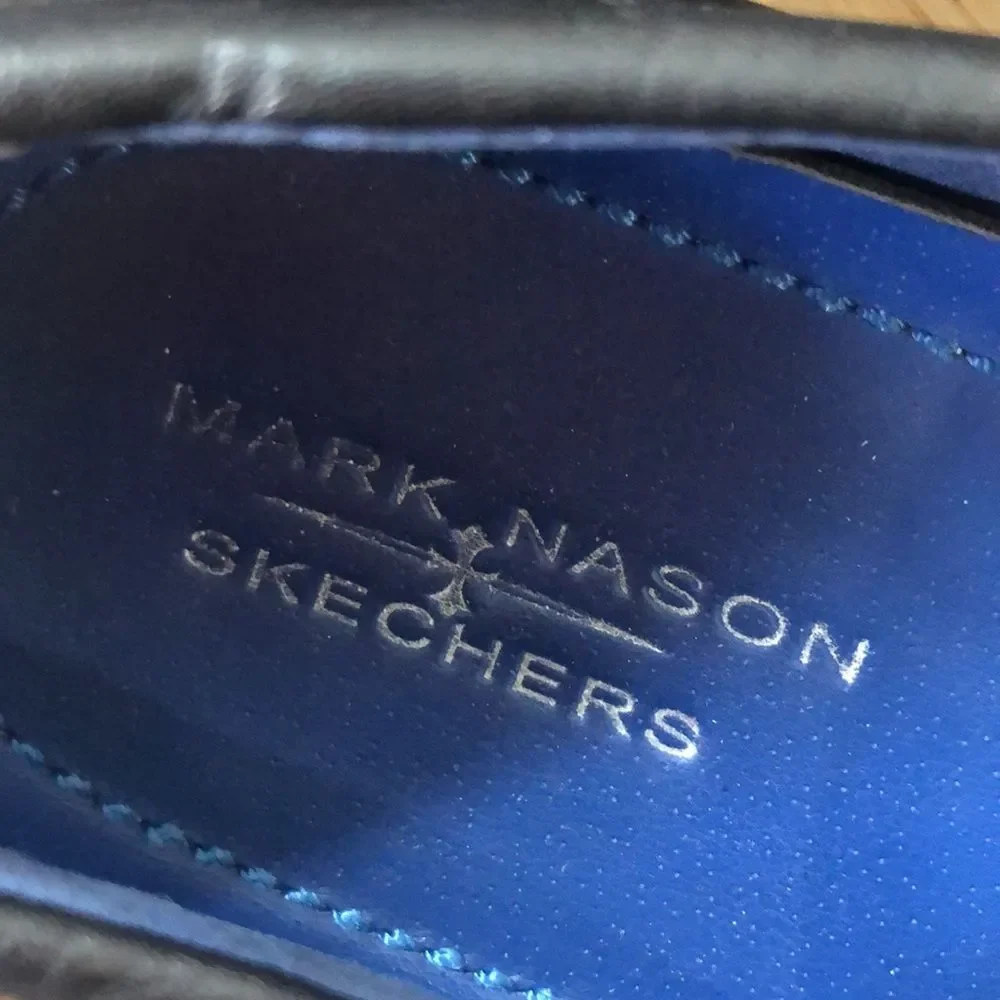 MARK NASON for SKECHERS size 13 black casual dress leather slip on loafers